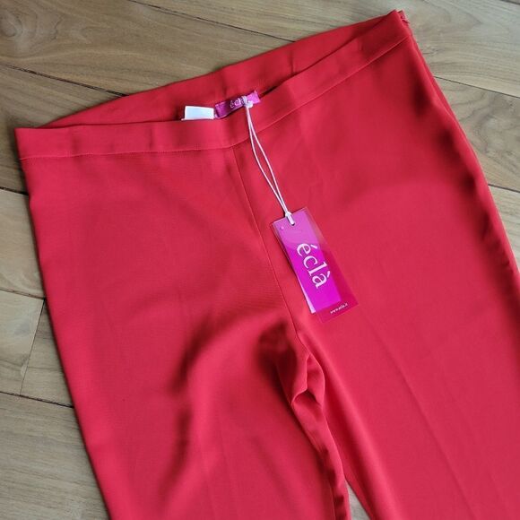 New ECLA Red Wide Leg Pants size 14 XL - Picture 3 of 9